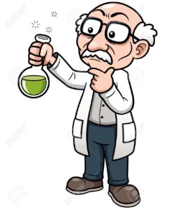 A scientist looking at liquid